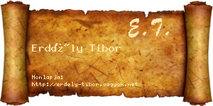 Erdély Tibor névjegykártya
