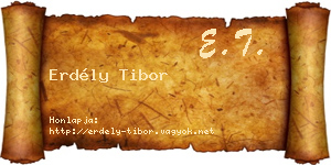 Erdély Tibor névjegykártya